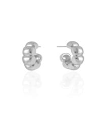 Brinco Argola Gomos Lisos 2.0 cm Ródio Branco