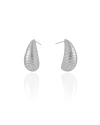 Brinco Gota Frisada 2.2 cm Ródio Branco