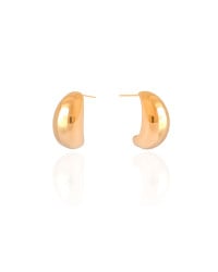 Brinco Meia Lua Lisa Banhado a Ouro 18K