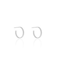 Brinco Argola Reta Lisa 1.4 cm Ródio Branco