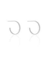 Brinco Argola Reta Lisa 1.7 cm Ródio Branco