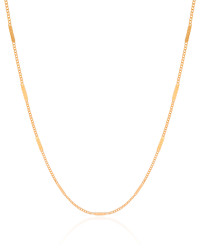 Gargantilha Grumet Achatada Banhado a Ouro 18K - 45 cm