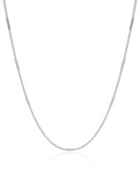 Gargantilha Grumet Achatada Ródio Branco - 45 cm