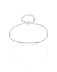 Pulseira Grumet Achatada Ródio Branco