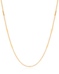 Gargantilha Longa Grumet Achatada Banhado a Ouro 18K - 80 cm