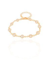 Pulseira Pontos de Luz Cristal 7 mm Banhado a Ouro 18K