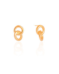 Brinco Círculos Entrelaçados Banhado a Ouro 18K