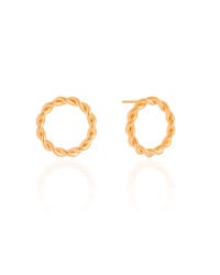 Brinco Argola Torcida 2.0 cm Banhado a Ouro 18K