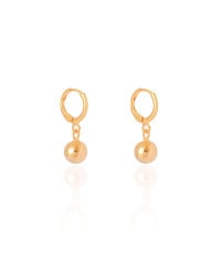 Brinco Argola Click Bola Lisa 2.5 cm Banhado a Ouro 18K