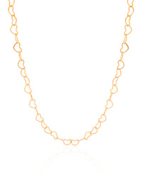 Choker Corações Vazados 6 mm Banhado a Ouro 18K