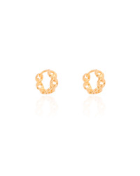 Brinco Argola Click Elos 1.2 cm Banhado a Ouro 18K
