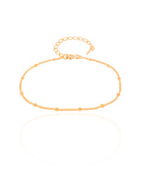 Pulseira Grumet Plaquinhas 2 mm Banhado a Ouro 18K