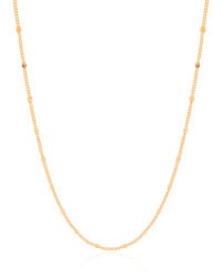 Gargantilha Longa Grumet Plaquinhas Banhado a Ouro 18K - 80 cm