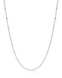 Gargantilha Longa Grumet Plaquinhas Ródio Branco - 80 cm