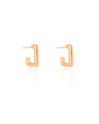 Brinco Argola Retangular Lisa 1.6 cm Banhado a Ouro 18K