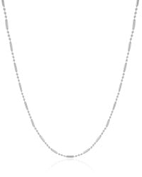Gargantilha Longa Canutilhos 1 mm Ródio Branco - 80 cm