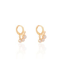 Brinco Argola Click Pérolas 2.0 cm Banhado a Ouro 18K