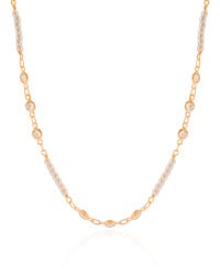 Choker Pérolas Pontos de Luz Cristal Banhado a Ouro 18K