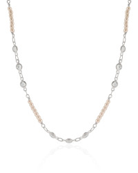 Choker Pérolas Pontos de Luz Cristal Ródio Branco