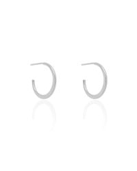 Brinco Argola Flat Lisa 1.8 cm Ródio Branco