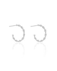 Brinco Argola Torcida 2.0 cm Ródio Branco