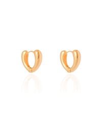 Brinco Argola Click Coração 1.5 cm Banhado a Ouro 18K