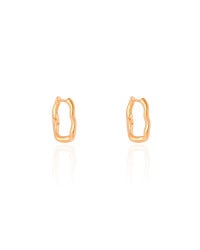 Brinco Argola Click Ondulada 1.7 cm Banhado a Ouro 18K