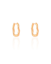 Brinco Argola Click Ondulada 2.0 cm Banhado a Ouro 18K