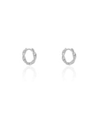 Brinco Argola Click Torcida 1.3 cm Ródio Branco