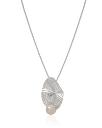 Gargantilha Veneziana Orgânico Pérola Ródio Branco - 40 cm