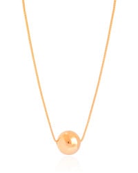 Gargantilha Longa Bola Lisa 16 mm Banhado a Ouro 18K - 60 cm