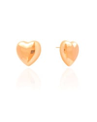 Brinco Coração Liso 1.9 cm Banhado a Ouro 18K