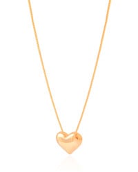 Gargantilha Veneziana Coração Liso Banhado a Ouro 18K - 45 cm