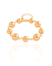 Pulseira Bolas Lisas Banhado a Ouro 18K