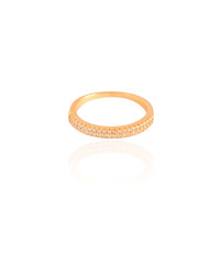 Anel Cravejado Cristal Tamanho 19 Banhado a Ouro 18K
