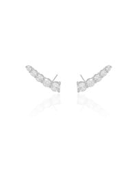 Ear Cuff Pontos de Luz Cristal 2.5 cm Ródio Branco