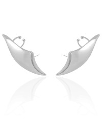 Ear Cuff Liso 4.6 cm Ródio Branco