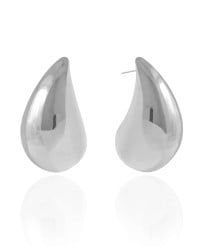 Brinco Gota Maxxi Lisa 4.2 cm Ródio Branco