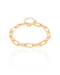 Pulseira Elos Ovais 6 mm Banhado a Ouro 18K