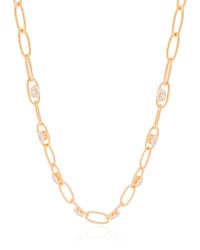 Gargantilha Elos Ovais Cristal Banhado a Ouro 18K - 45 cm