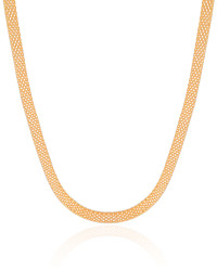 Choker Malha Italiana Achatada 5 mm Banhado a Ouro 18K