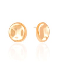 Brinco Orgânico Redondo Liso 2.4 cm Banhado a Ouro 18K