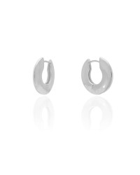 Brinco Argola Redonda Lisa 1.9 cm Ródio Branco