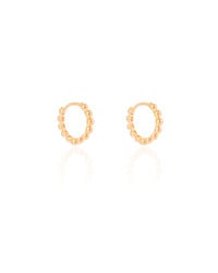 Brinco Argola Click Bolinhas 1.3 cm Banhado a Ouro 18K