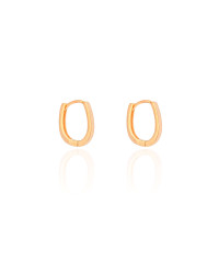Brinco Argola Click em U Lisa 1.5 cm Banhado a Ouro 18K