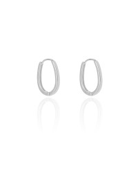 Brinco Argola Click em U Lisa 1.9 cm Ródio Branco