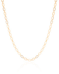 Choker Elos Ovais 3 mm Banhado a Ouro 18K