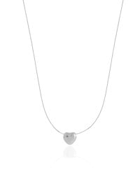 Choker Nylon Coração Liso 8 mm Ródio Branco