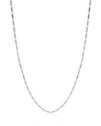 Gargantilha Canutilhos 1 mm Ródio Branco - 45 cm