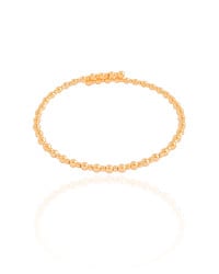 Bracelete Mola Bolinhas 3 mm Banhado a Ouro 18K